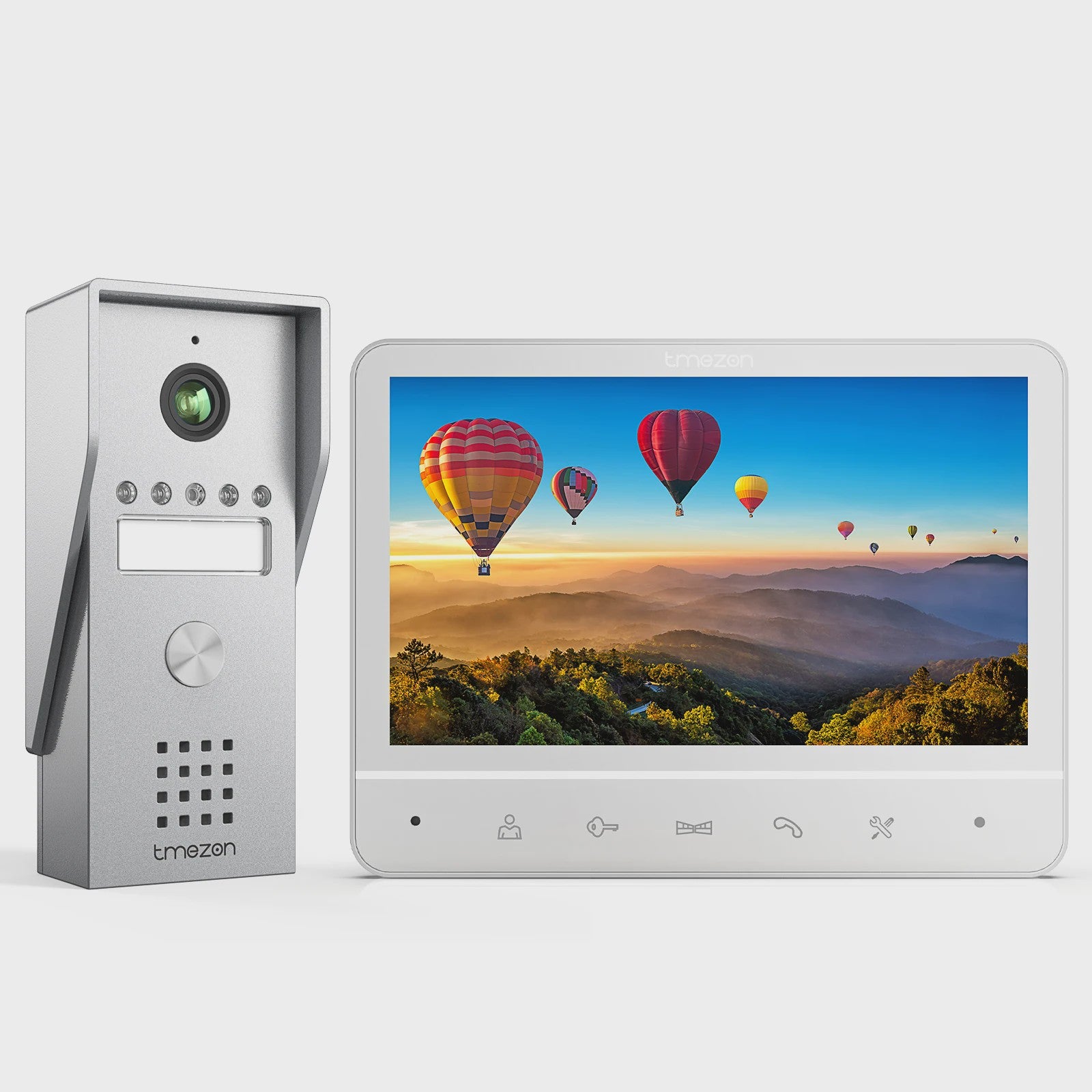 TMEZON 4-Draads Videofoon Intercom Systeem met 7" Kleurendisplay en 120° Camera