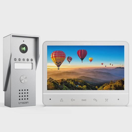 TMEZON 4-Draads Videofoon Intercom Systeem met 7" Kleurendisplay en 120° Camera