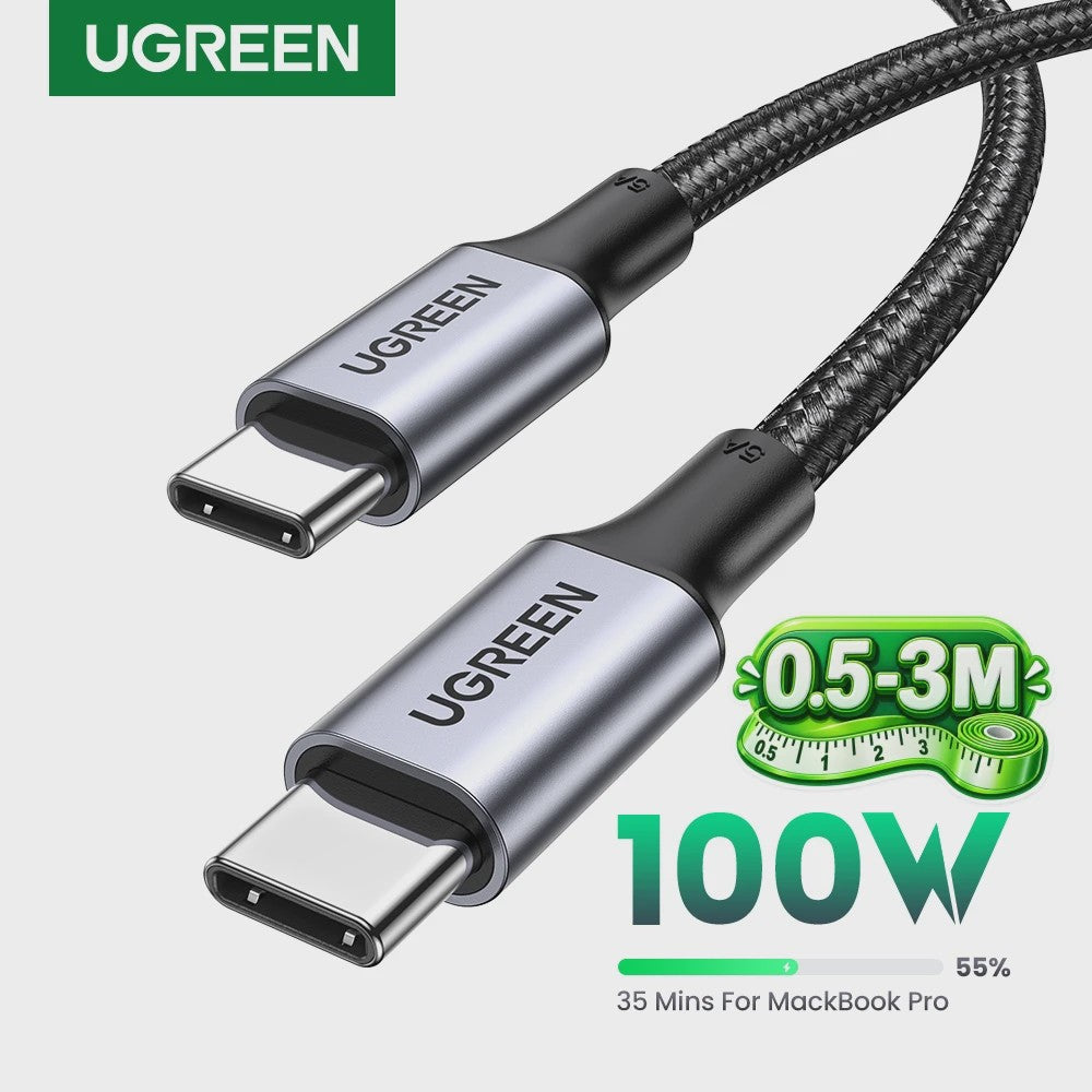 UGREEN 100W USB-C naar USB-C Kabel met E-Marker Chip - PD Fast Charging