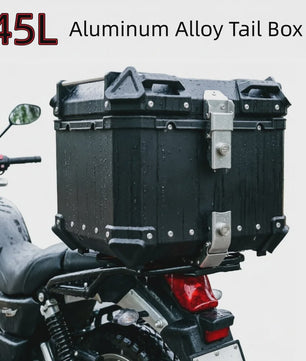 Universele 45L Motor Topkoffer Aluminium - Waterdicht, afsluitbaar met rugsteun