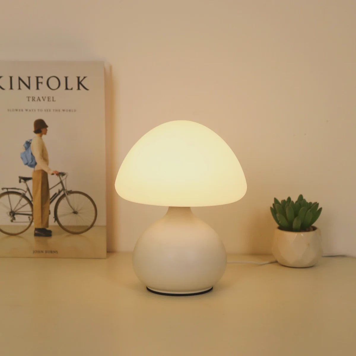 Moderne Mushroom Tafellamp met 3 Kleurinstellingen en Traploos Dimmen - Sfeervolle Huisdecoratie