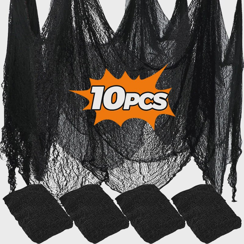 Zwarte Creepy Cloths voor Halloween Decoratie - 76x198cm Spookachtige Gaasdoeken