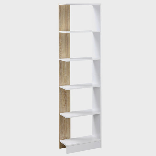 Homcom Shelving Unit with 5 Multipurpose Shelves with Raised Base 45X21X170 cm White