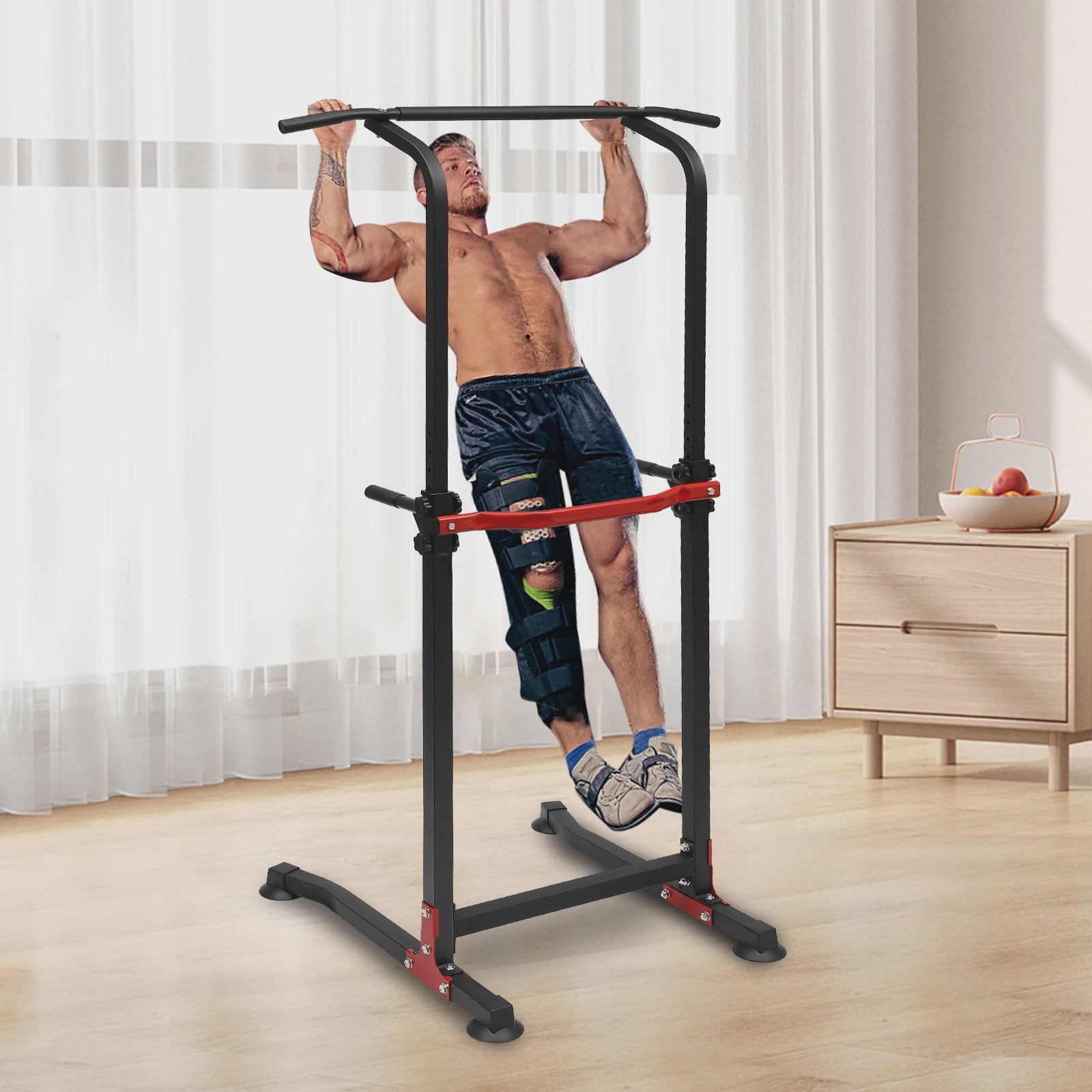 Krachtstation Power Tower: Multifunctioneel Dip Station & Pull-up Bar voor Thuis Fitness