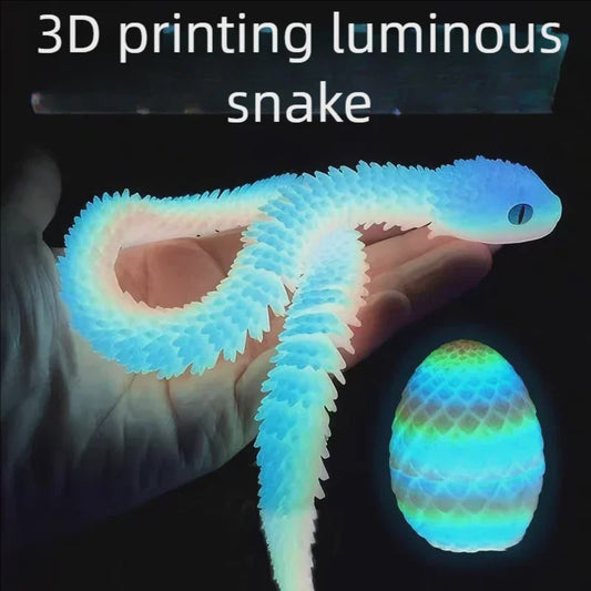 Flexibele Cobra Slang & Ei Statue - 3D Geprint Decoratie Ornament