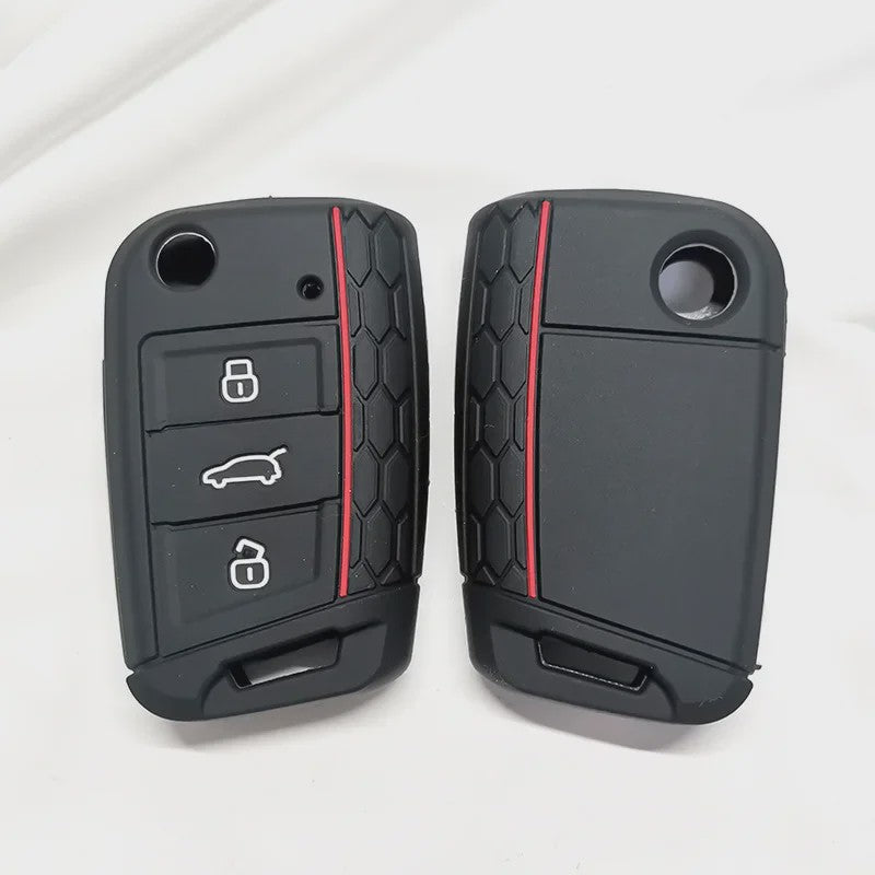 Siliconen Sleuteelhoes voor VW Golf, Polo, T-Roc, Tiguan, Skoda, Seat - Beschermhoes Sleutel