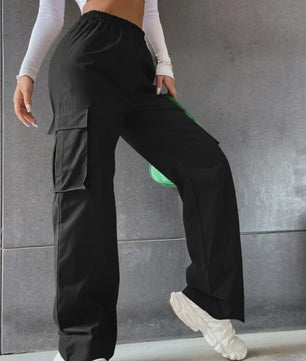 Y2K Cargo Broek Dames - Baggy Fit met Elastische Taille en Retro Stijl