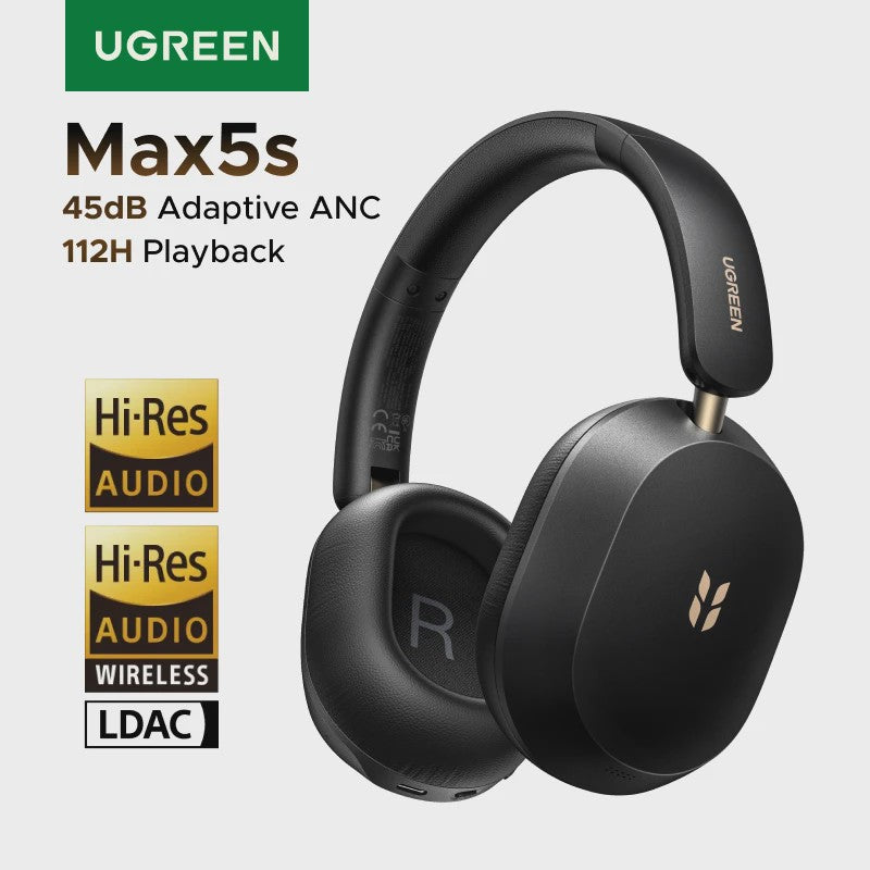 UGREEN Max5s Draadloze Over-Ear Koptelefoon met 45dB ANC & 112 Uur Batterijduur