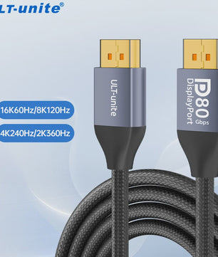 16K DisplayPort 2.1 Kabel 3m - VESA Certified, 80Gbps, 8K 120Hz, G-Sync/FreeSync