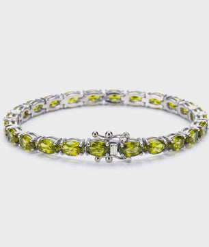 Peridot Tennisarmband Zilverkleurig - August Geboortesteen - Dames