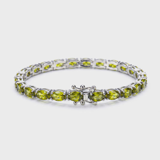 Peridot Tennisarmband Zilverkleurig - August Geboortesteen - Dames