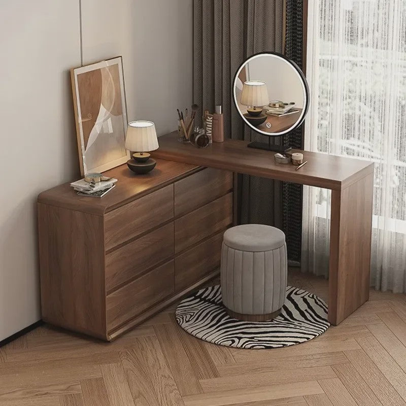 Moderne Houten Kaptafel met Spiegel en Ruime Opbergruimte