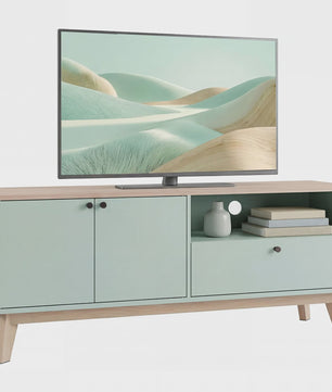 SediaXL TV Meubel 120 cm Lichtgroen met 2 Deuren, Lade en Open Vak - Geschikt voor TV's tot 36 inch