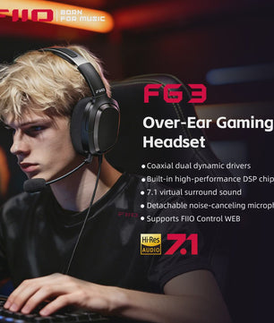 FIIO FG3 HIFI Gaming Headset: Virtueel 7.1 Surround Sound, Dual Drivers & ENC Microfoon