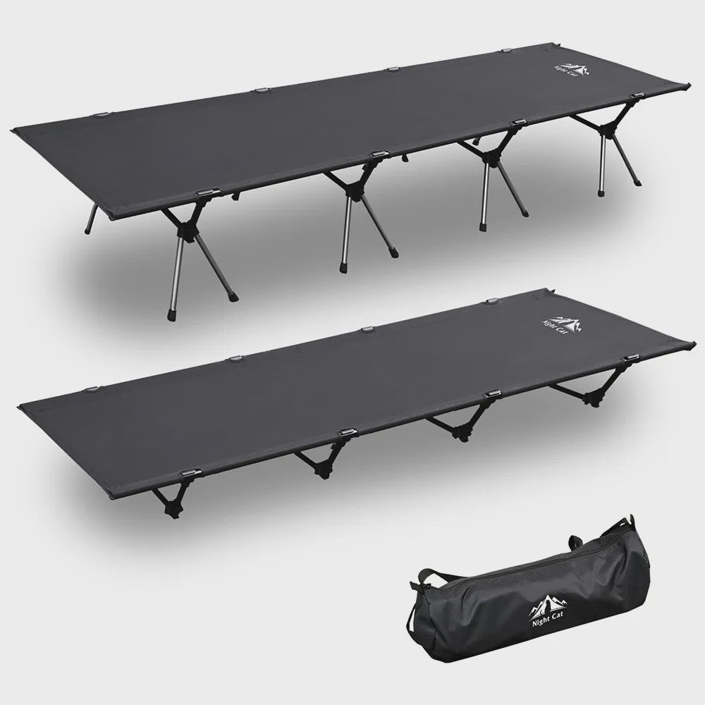 Night Cat Opvouwbaar Campingbed - Draagbaar Veldbed voor Volwassenen - Makkelijk Op te Zetten Outdoor Slaapbed