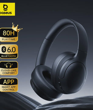 Baseus BH1 Lite Draadloze Koptelefoon - Bluetooth 6.0, 80 Uur Speeltijd, Super Bass & Heldere Oproepen