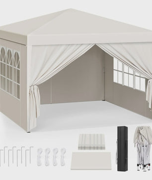 WOLTU 3x3m Partytent - Waterdichte Tuin- en Camping Paviljoen met UV-bescherming en Draagtas