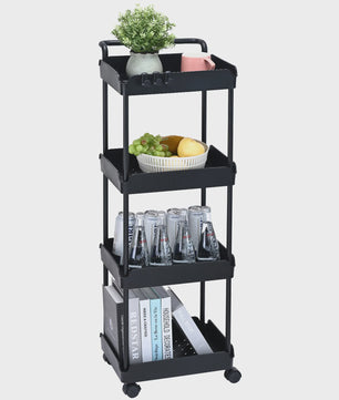 4-Laags Rolbare Opbergkar met Wielen - Keuken, Kantoor & Woonkamer Organizer