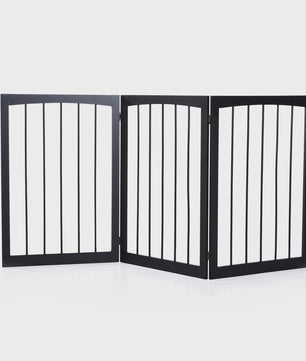 Pawhut Portable 3-Panel Folding Pet Safety Barrier for Doors Stairs Hallways Dark Coffee 160X76 cm