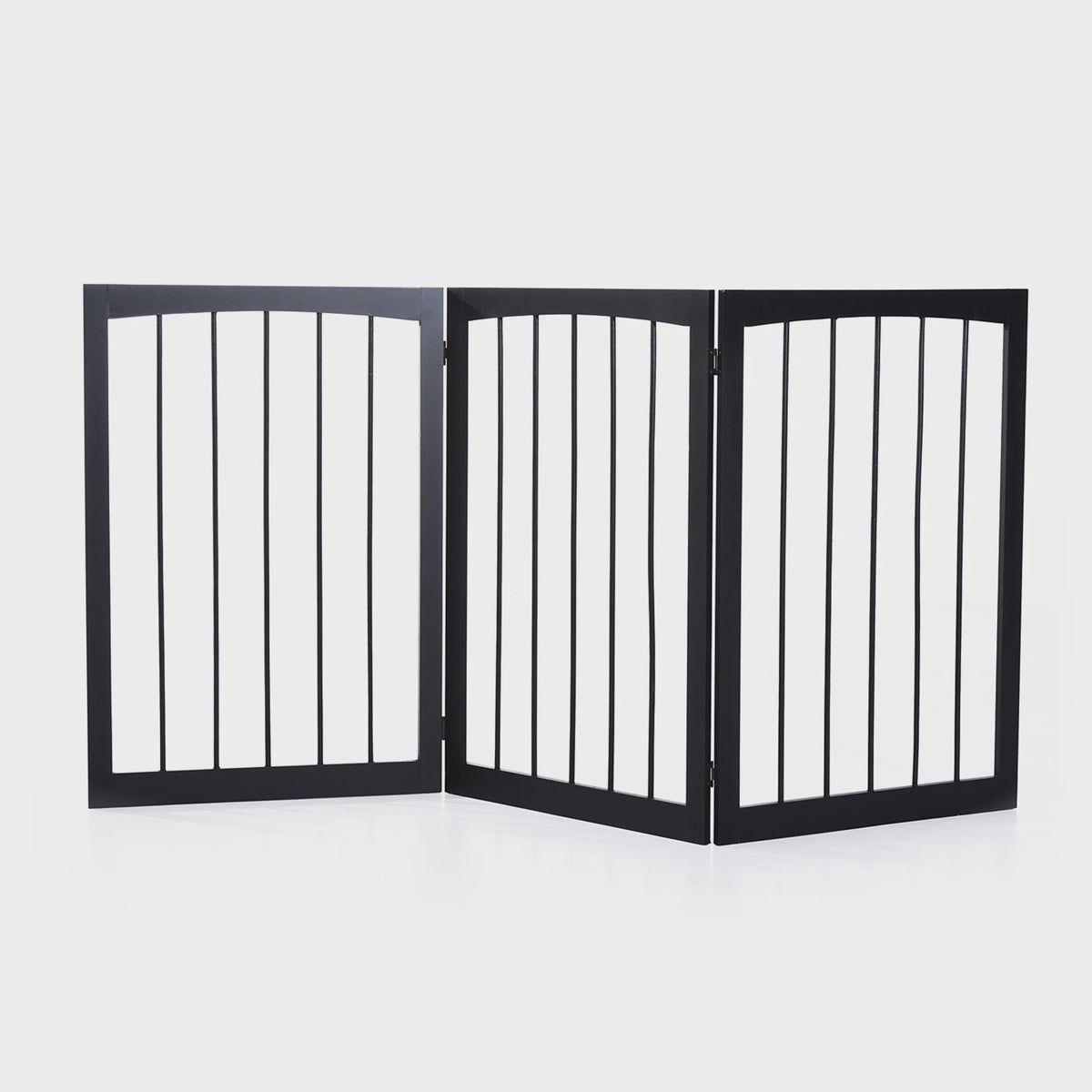Pawhut Portable 3-Panel Folding Pet Safety Barrier for Doors Stairs Hallways Dark Coffee 160X76 cm