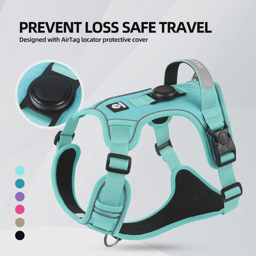 Honden Tuigje met AirTag Houder - Anti-Trek, Reflecterend & Waterdicht Vest voor Kleine/Middelgrote Honden