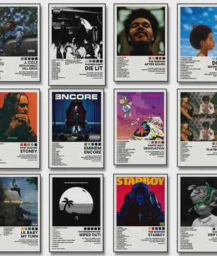 Canvas Poster: Drake & Eminem Album Covers - Hip Hop Wall Art