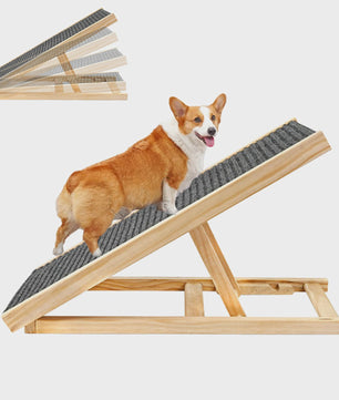 Verstelbare & Opvouwbare Hondentrap met Antislip Tapijt - Veilig Klimmen voor Senioren Honden & Katten