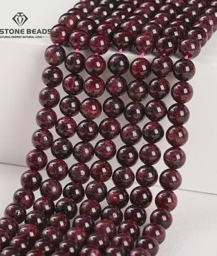 Natuurlijke Donkerrode Granaat Kralen Rond - 4-10mm - Sieraden Maken DIY Ketting Armband