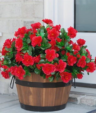 Kunst Azalea Struik Rood - UV-bestendig, Decoratieve Nepbloemen voor Buiten en Binnen