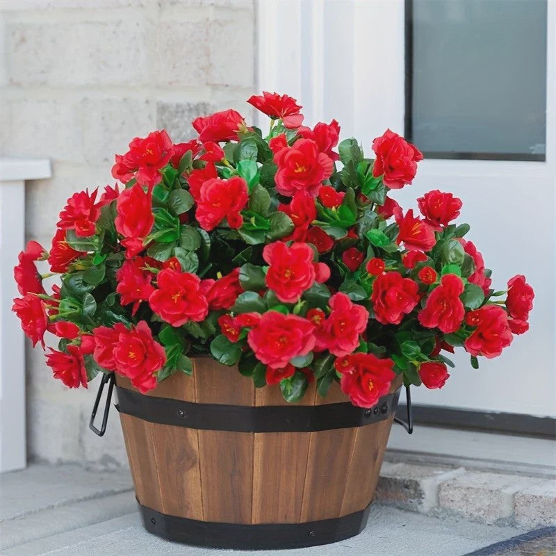 Kunst Azalea Struik Rood - UV-bestendig, Decoratieve Nepbloemen voor Buiten en Binnen