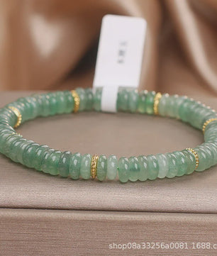 Natuurlijke Dongling Jade Kralen Armband - Groen & Wit