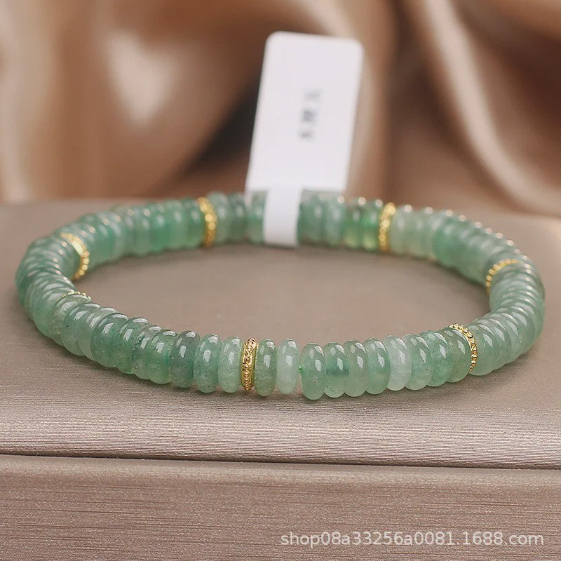 Natuurlijke Dongling Jade Kralen Armband - Groen & Wit