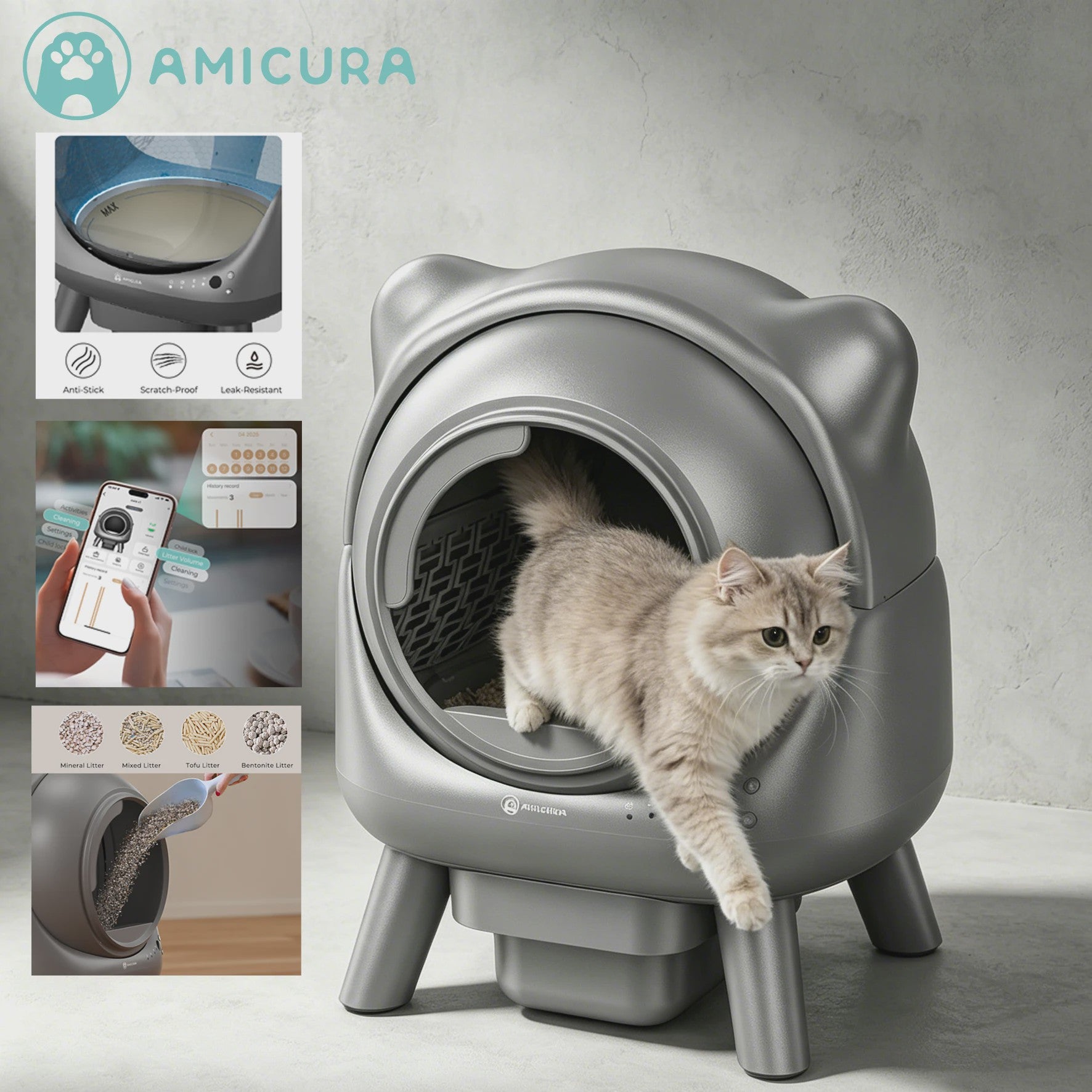 Slimme Zelfreinigende Kattenbak - App Bediening & Geurloos