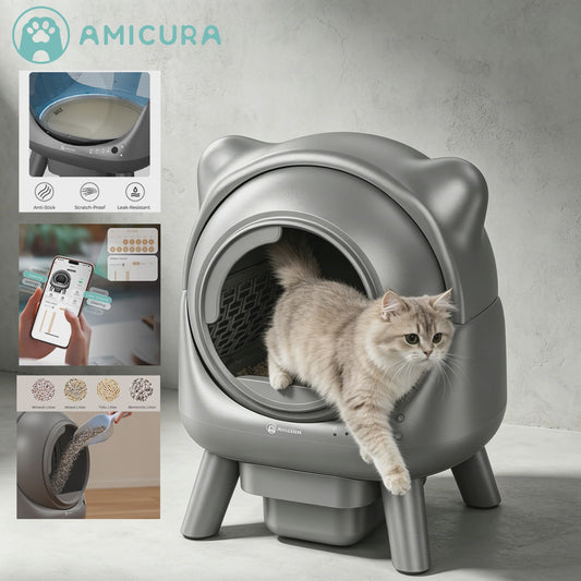 Slimme Zelfreinigende Kattenbak - App Bediening & Geurloos