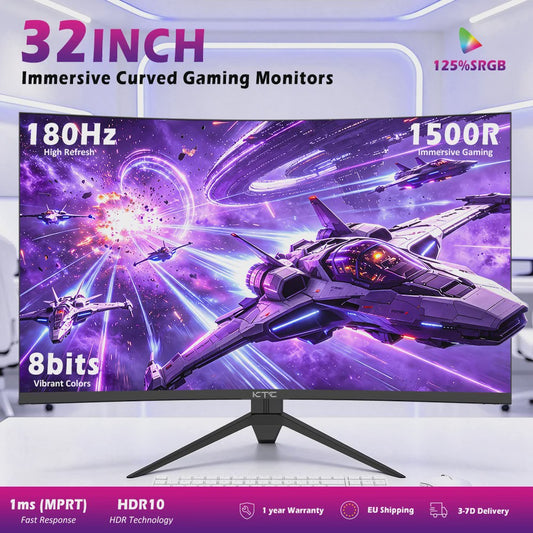 KTC H32S17 Gaming Monitor - 32-inch QHD 180Hz 1ms 1500R Curved HVA