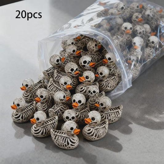 20x Gothic Skelet Eendjes - Mini Resin Figuurtjes voor Halloween & Decoratie