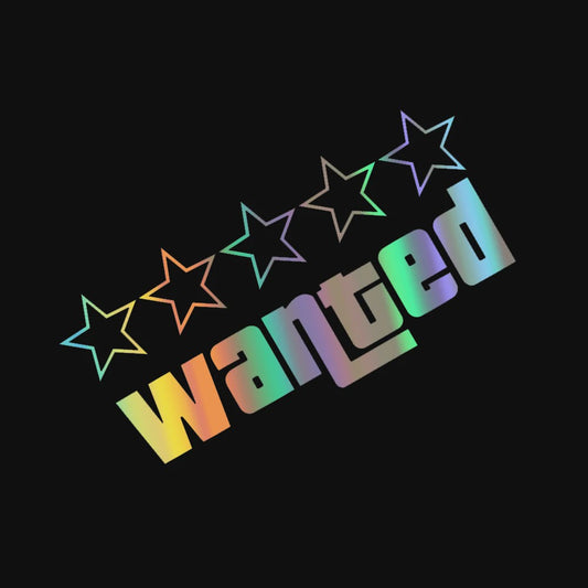 Wanted Vinyl Sticker Set - GTA Stijl Decals voor Auto, Motor & Laptop