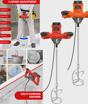Krachtige Handmixer 2600W - 6 Snelheden voor Verf, Cement en Meer