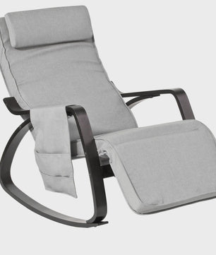 Verstelbare Schommelstoel met Voetensteun en Zijvak - Comfortabele Relaxfauteuil