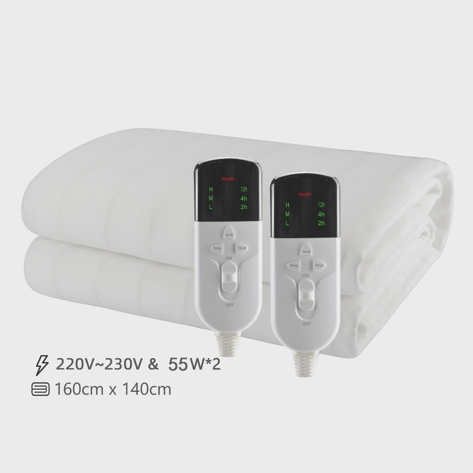 RUIANBAO Dubbele Elektrische Deken 160x140cm - Constante Warmte & Dubbele Controle