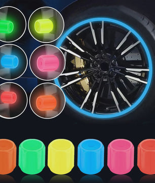 Lichtgevende Ventieldopjes - Glow in the Dark - Universeel voor Auto, Motor & Fiets