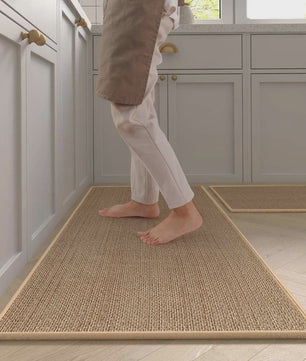 Wasbare Antislip Keuken Runner - Faux Sisal Keukenmat met Natuurrubber Anti-slip Onderkant