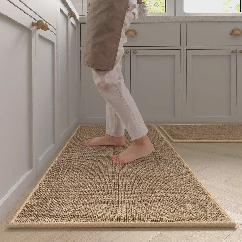 Wasbare Antislip Keuken Runner - Faux Sisal Keukenmat met Natuurrubber Anti-slip Onderkant