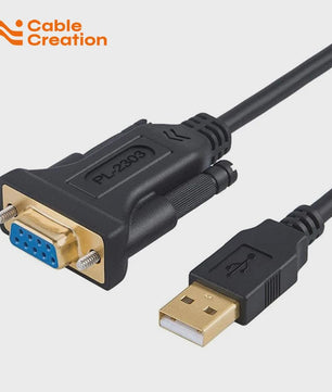 USB naar RS232 Seriële Kabel Adapter (DB9 Female) met PL2303 Chip - 2 Meter