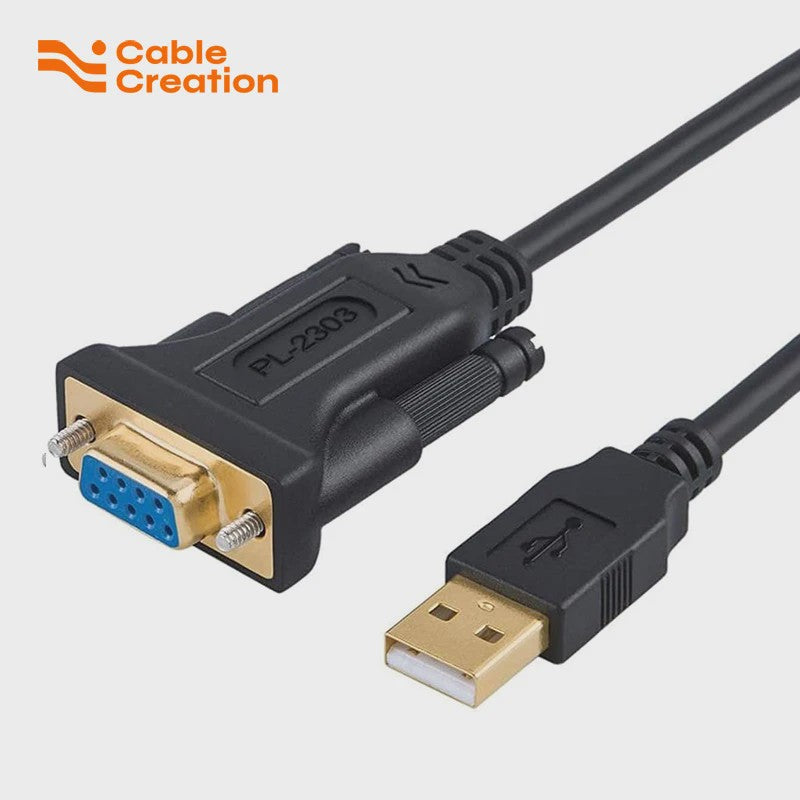 USB naar RS232 Seriële Kabel Adapter (DB9 Female) met PL2303 Chip - 2 Meter