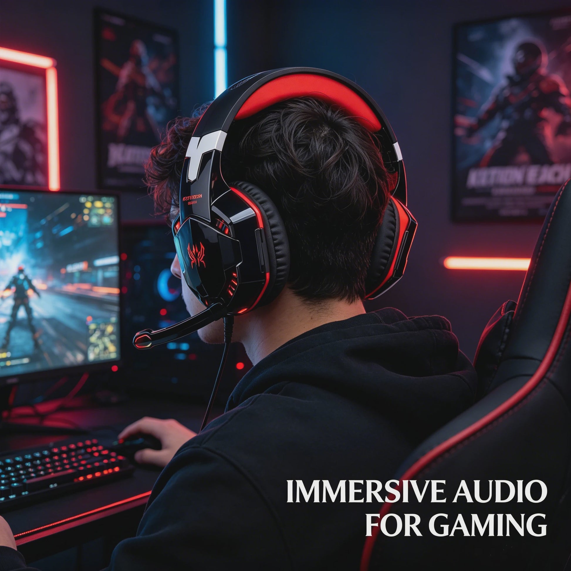 G2000 Gaming Headset met Microfoon, LED Verlichting en 50mm Speakers - PC, PS4, Xbox One