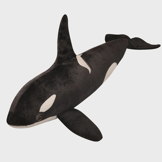 Grote Knuffel Orka - Levensechte Zwarte Zwaardwalvis Pluche Speelgoed