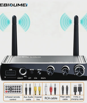 Bluetooth 5.4 Audio Zender & Ontvanger met Optische/Coaxiale Ingang & 3.5mm/6.5mm Aansluiting