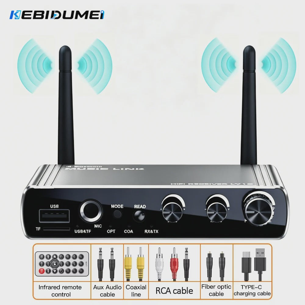 Bluetooth 5.4 Audio Zender & Ontvanger met Optische/Coaxiale Ingang & 3.5mm/6.5mm Aansluiting