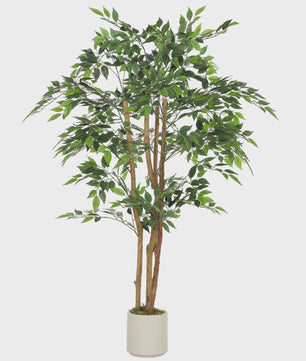 HOMCOM Kunst Banyan Boom 150 cm met Pot - Realistische Kunstplant voor Binnen